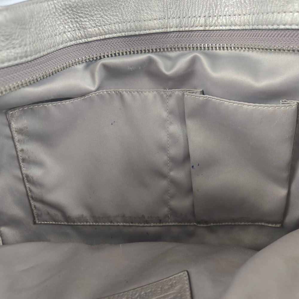 Coach Park Metro Tote Women Large Pewter Metallic Leather Purse - Picture 10 of 12
